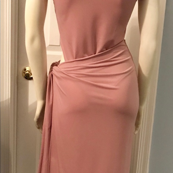 Women’s Mauve Bodysuit Short Sleeve Wrap Dress - Picture 7 of 8